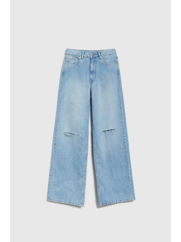 Moodo Modré dámské roztrhané džíny Moodo