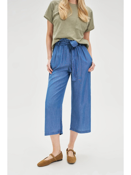 Moodo Modré dámské volné kalhoty Moodo