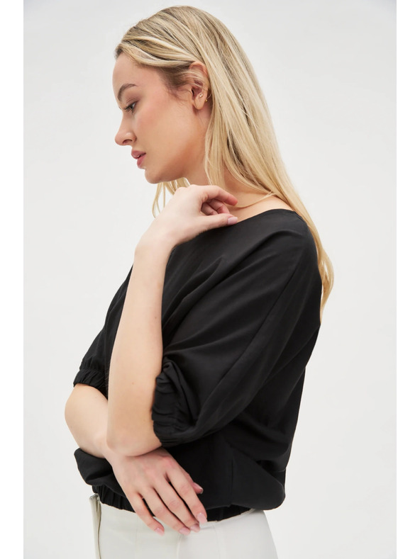 Moodo Černé dámské bavlněné tričko Moodo