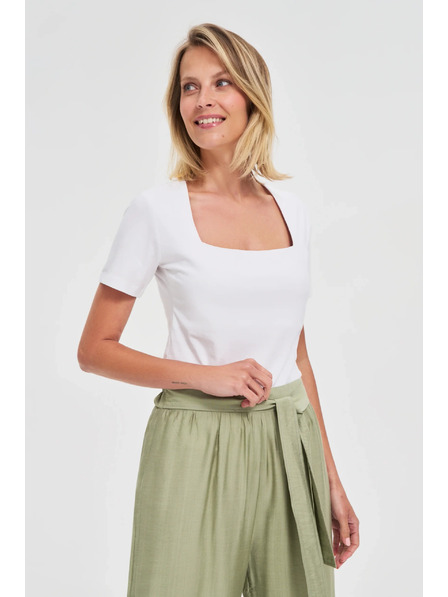 Moodo Bílé dámské tričko Moodo