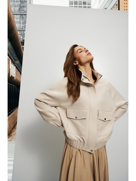 Moodo Světle béžová dámská bunda