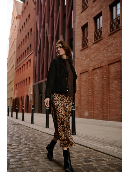 Moodo Dámská leopardí sukně Moodo – hnědá