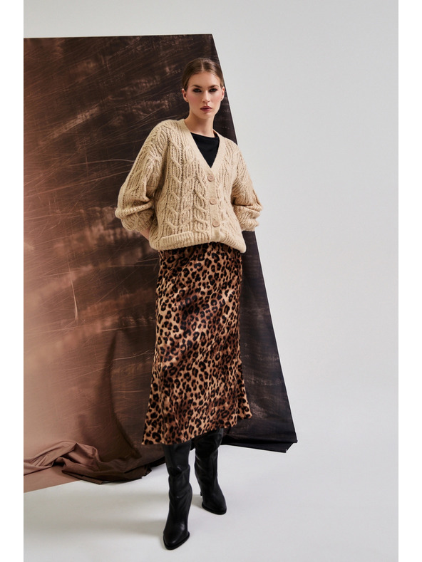 Moodo Dámská leopardí sukně Moodo – hnědá