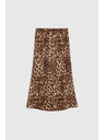 Moodo Dámská leopardí sukně Moodo – hnědá