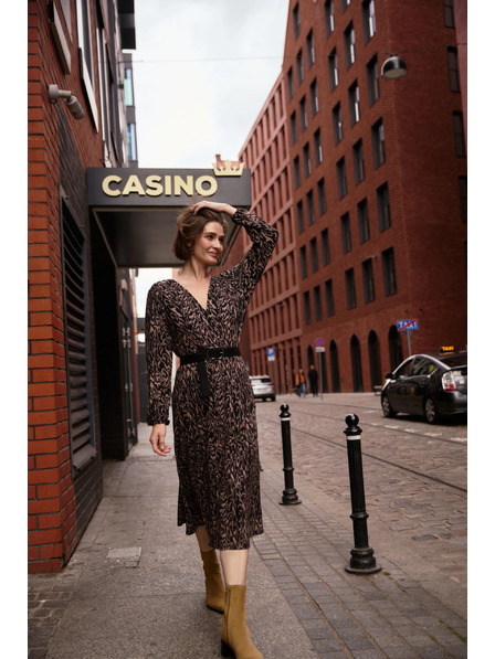 Moodo Hnědé vzorované šaty Moodo