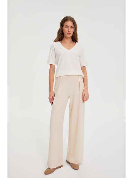 Moodo Blůzka s výstřihem do véčka bílá Moodo