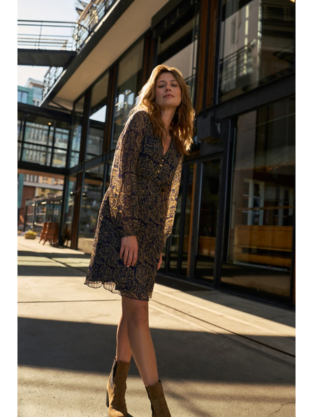 Moodo Vzorované šaty tmavě modré Moodo