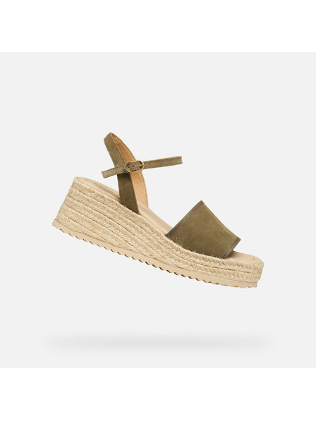 Geox Khaki dámské sandály Geox Alemeria