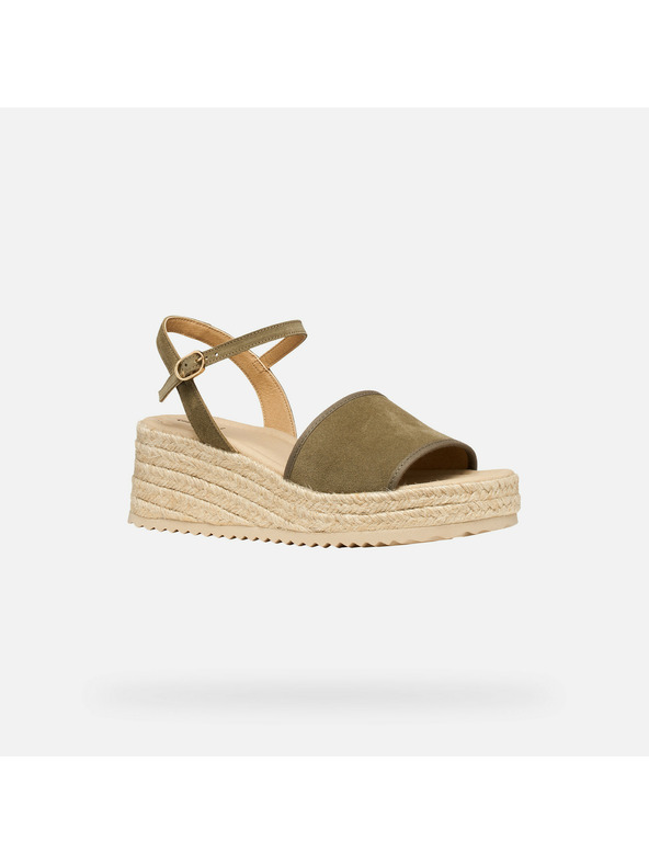 Geox Khaki dámské sandály Geox Alemeria