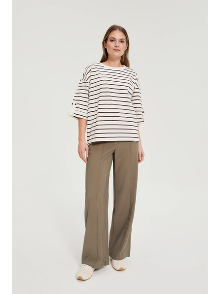 Moodo Pruhovaná mikina bílá Moodo