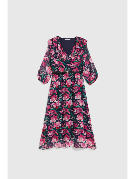 Moodo Tmavě modré květinové šaty Moodo