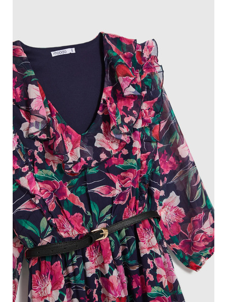 Moodo Tmavě modré květinové šaty Moodo