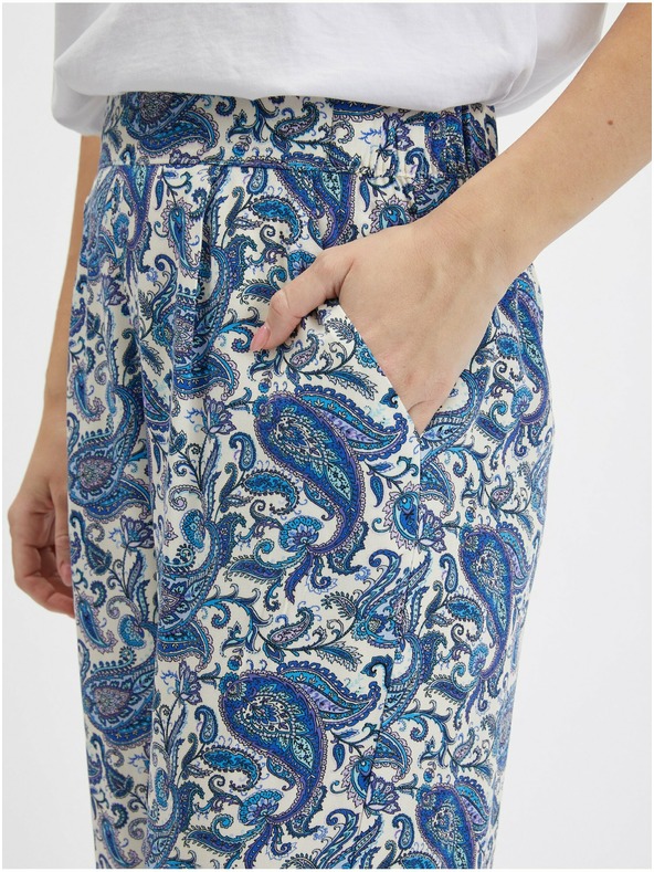 Orsay Modré dámské vzorované culottes ORSAY