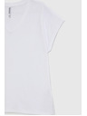 Moodo Bavlněné tričko s výstřihem do véčka bílé Moodo