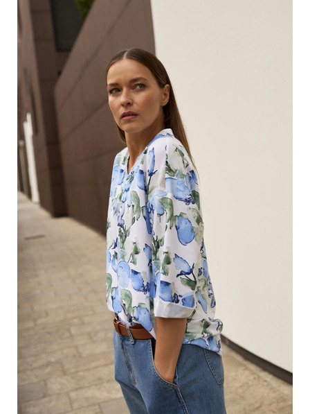 Moodo Mikina s květy modrá Moodo