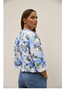 Moodo Mikina s květy modrá Moodo