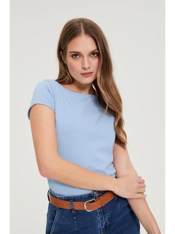 Moodo Bavlněné tričko modré Moodo