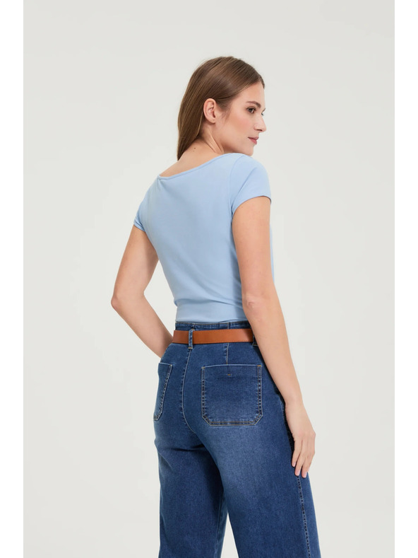 Moodo Bavlněné tričko modré Moodo