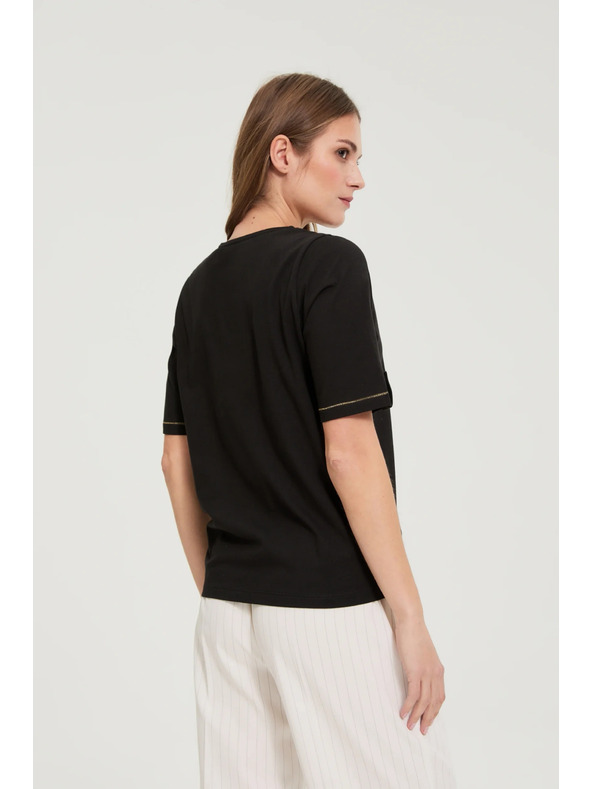 Moodo Halenka s výstřihem do "V" černá Moodo