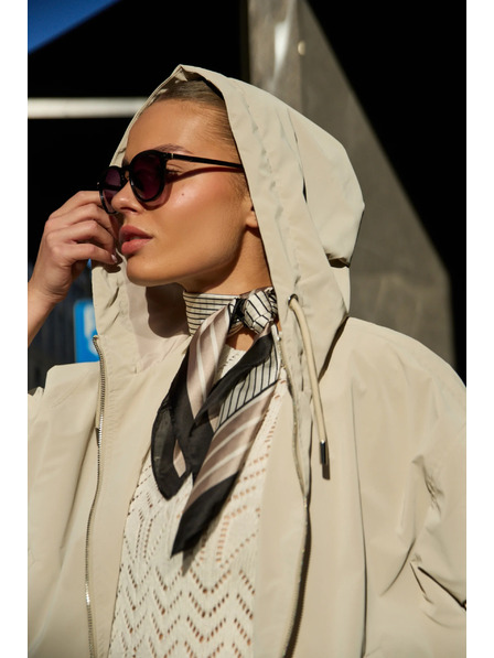 Moodo Tenká bunda s kapucí béžová Moodo