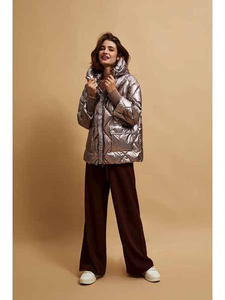 Moodo Metalická prošívaná bunda Moodo