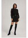 Moodo Sukně ve stylu tweeds s ozdobnými knoflíky černá Moodo
