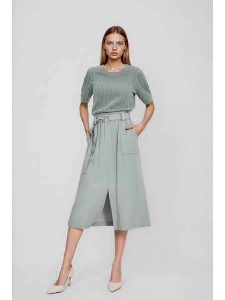 Moodo Sukně z viskózy olivová Moodo