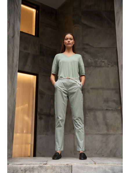 Moodo Bavlněné kalhoty olivové Moodo