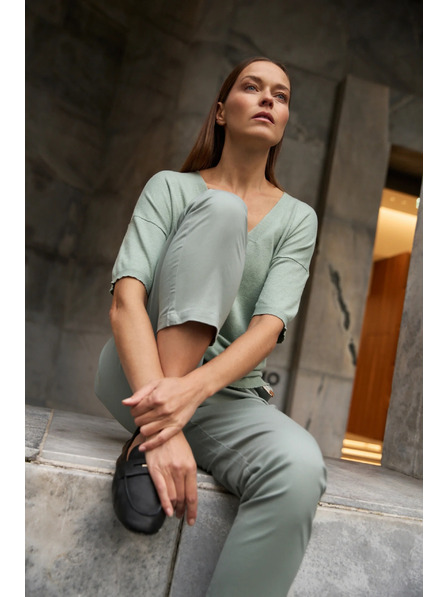 Moodo Bavlněné kalhoty olivové Moodo