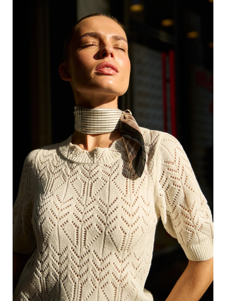 Moodo Azurový svetr písková Moodo