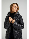 Moodo Prošívaná bunda se stahovací šňůrou černá Moodo