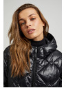 Moodo Prošívaná bunda se stahovací šňůrou černá Moodo