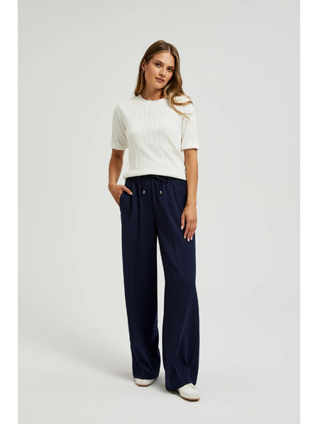 Moodo Viskózový svetr s metalickým vláknem bílý Moodo