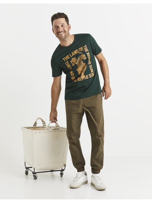 Celio Khaki pánské kalhoty Celio