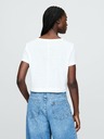GAP Lněné crop tričko GAP