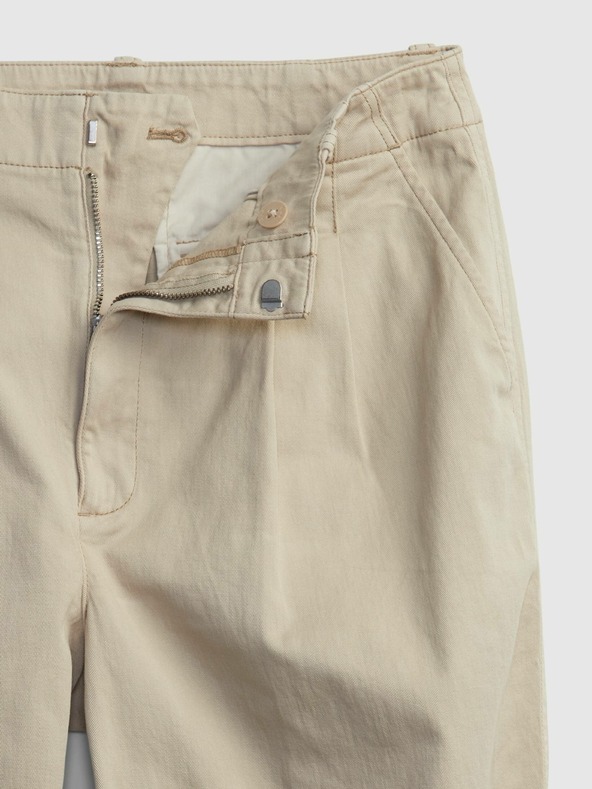 GAP Dětské plisované khaki kalhoty GAP