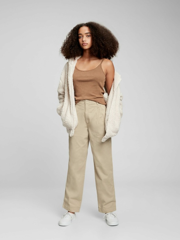 GAP Dětské plisované khaki kalhoty GAP