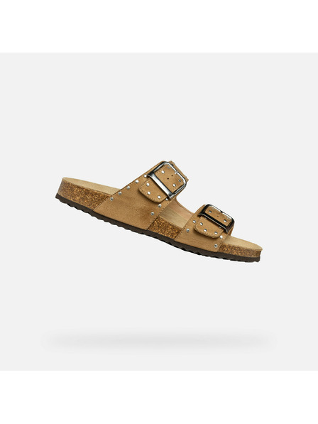 Geox Krémové dámské pantofle Geox Brionia R