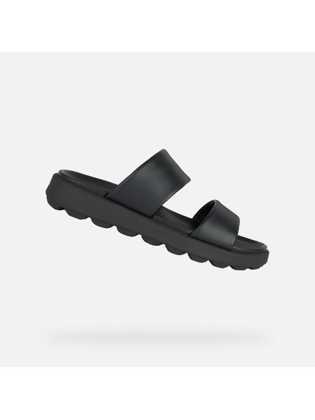 Geox Černé pánské kožené pantofle Geox Spherica