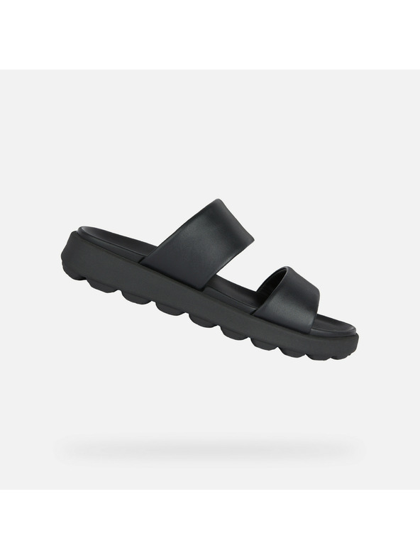 Geox Černé pánské kožené pantofle Geox Spherica