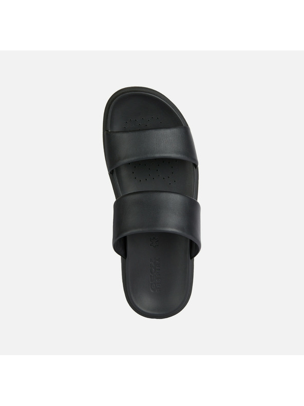 Geox Černé pánské kožené pantofle Geox Spherica