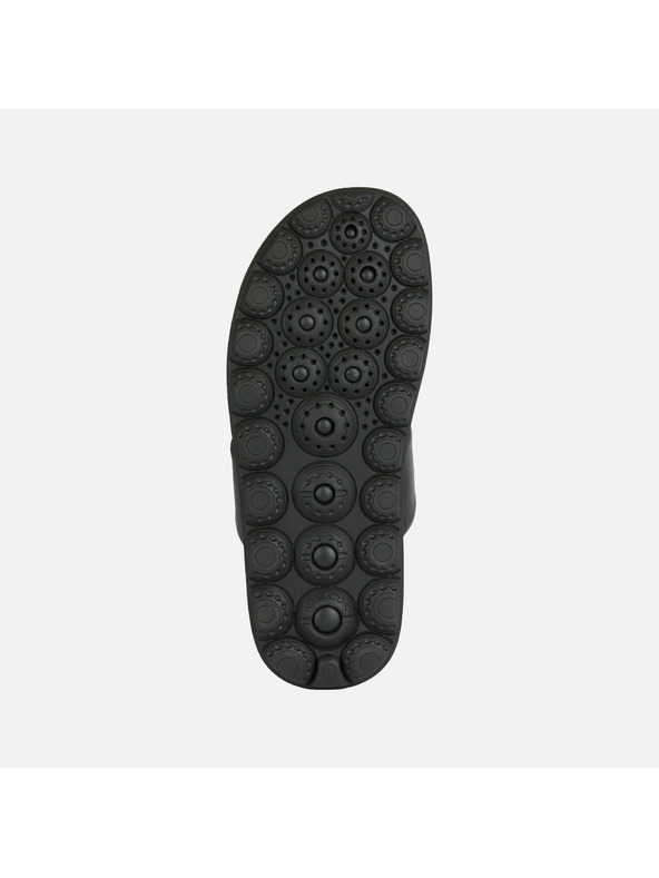 Geox Černé pánské kožené pantofle Geox Spherica