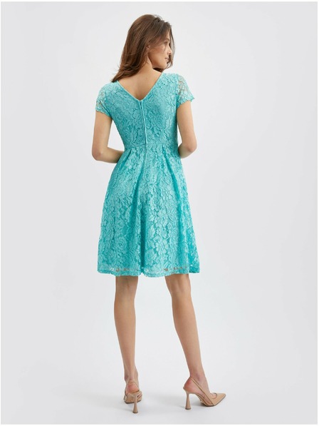 Orsay Tyrkysové dámské krajkované šaty ORSAY