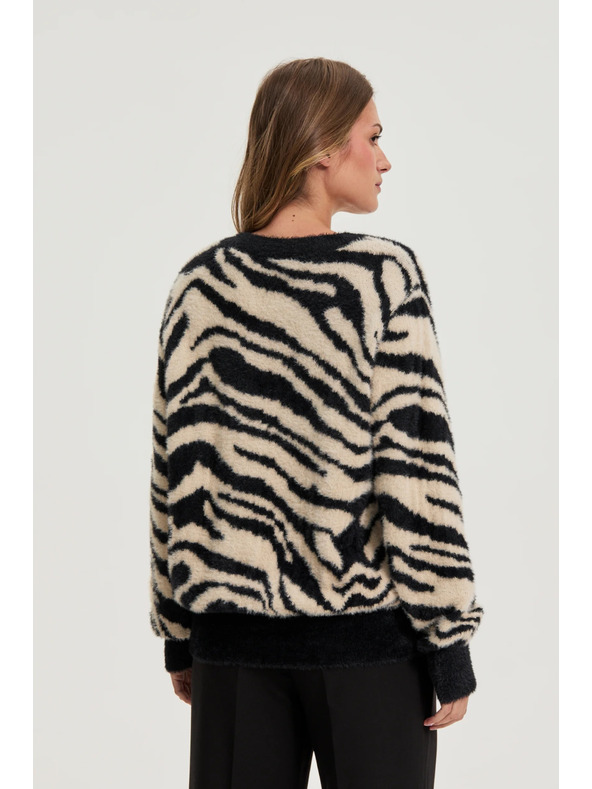 Moodo Vzorovaný svetr černý Moodo