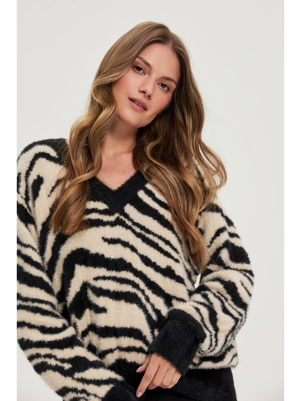 Moodo Vzorovaný svetr černý Moodo