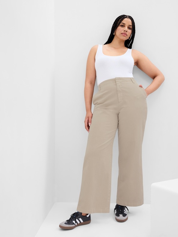 GAP Khaki kalhoty Mid Rise loose GAP