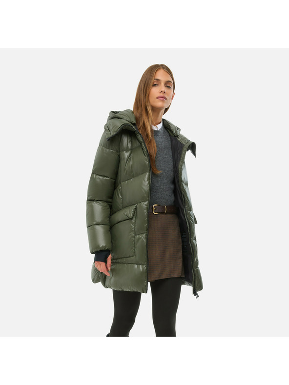 Geox Khaki dámská péřová bunda Geox Serilda
