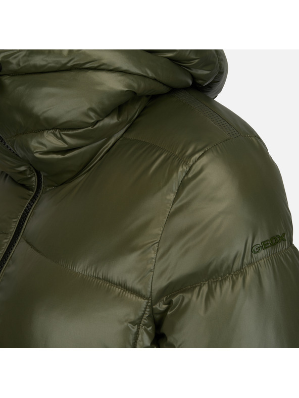 Geox Khaki dámská péřová bunda Geox Serilda