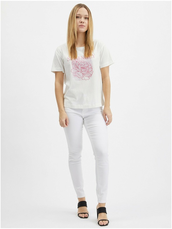 Orsay Krémové dámské tričko ORSAY