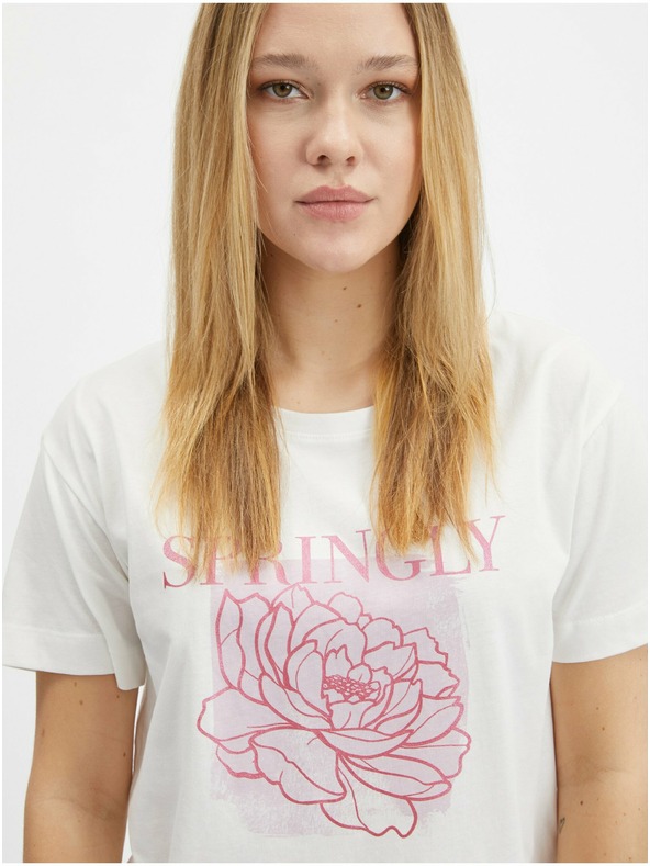 Orsay Krémové dámské tričko ORSAY